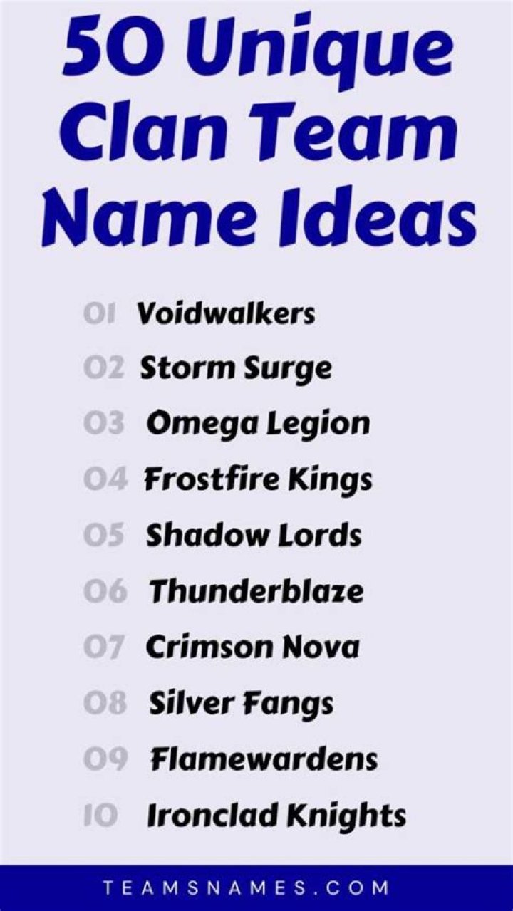 50 Amazing And Unique Clan Name Ideas That Will Strike Fear Into The Hearts Of Your Opponents