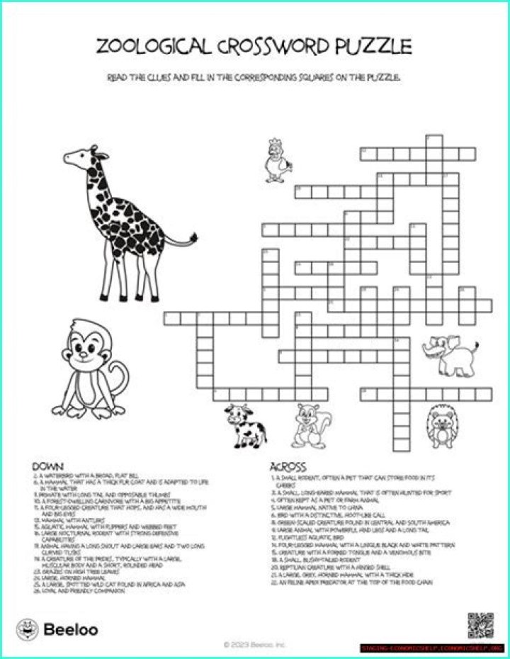 A Crossword Puzzle All About Rodent Pets
