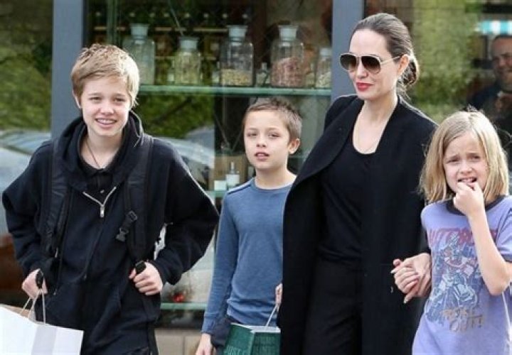 Angelina Jolie went Christmas shopping at the Grove with Knox, Vivienne & Shiloh ·
