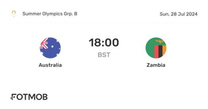 Australiavs v Zambia live match 28 July 2024 Watch Live