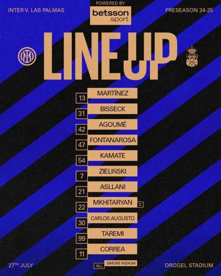 Inter vs. Las Palmas live free 27 July 2024