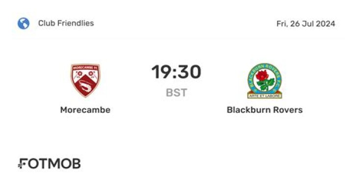 Morecambe vs. Blackburn Rovers live stream 26.07.2024 Live Stream