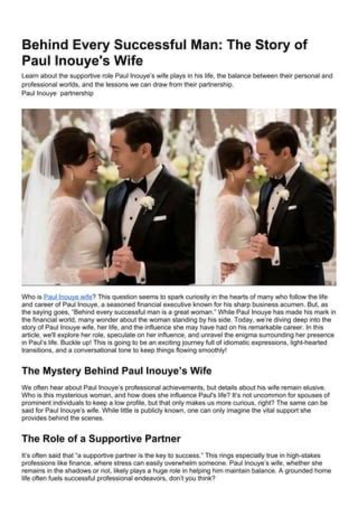 Paul Inouye And His Wife: A Love Story