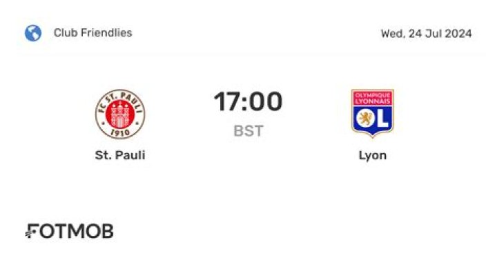 St. Pauli VS Lyon live match 24 July 2024 Sport TV