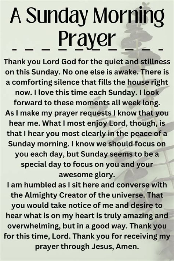 Sunday Morning Prayers For Blessings And Grace