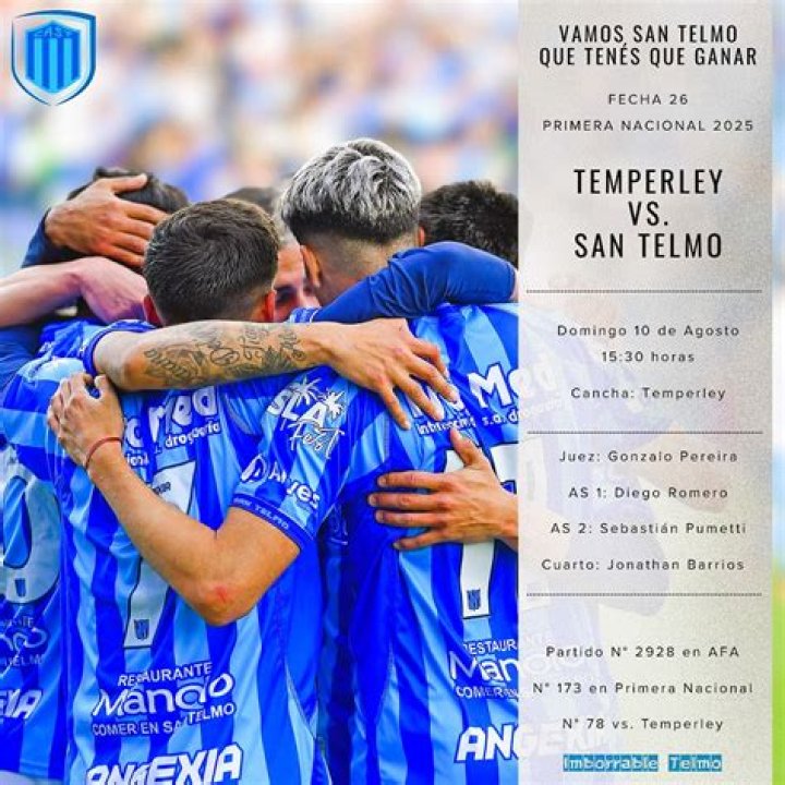 Temperley San Telmo Transmisión en vivo Temperley contra San Telmo Ver en directo, Pronósticos 26 julio 2024