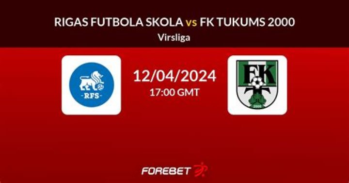 Tukums RFS skatīties interneta tiešraidē Tukums 2000 v FK Rigas Futbola Skola LIVE 27/07/2024 27 jūlijs 2024 Sporta tiešraide