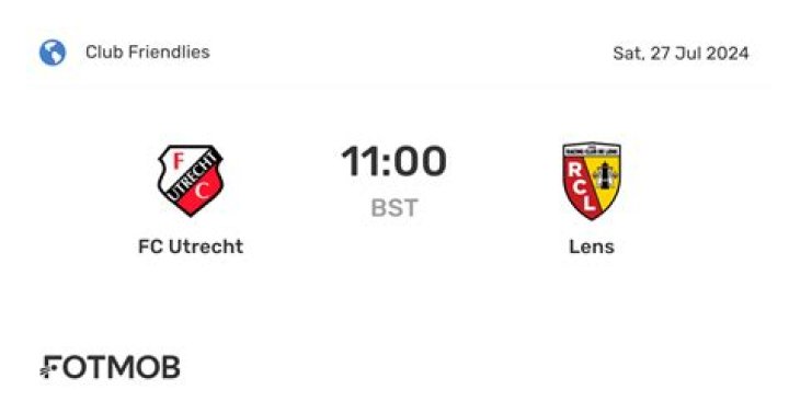 Utrecht Lens en streaming regarder Utrecht Vs Lens : score en live, composition, classement 27 juillet 2024