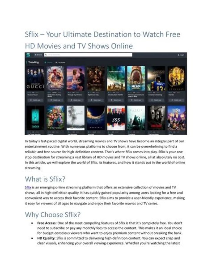 Watch HD Movies On Sflix: Your Ultimate Entertainment Destination