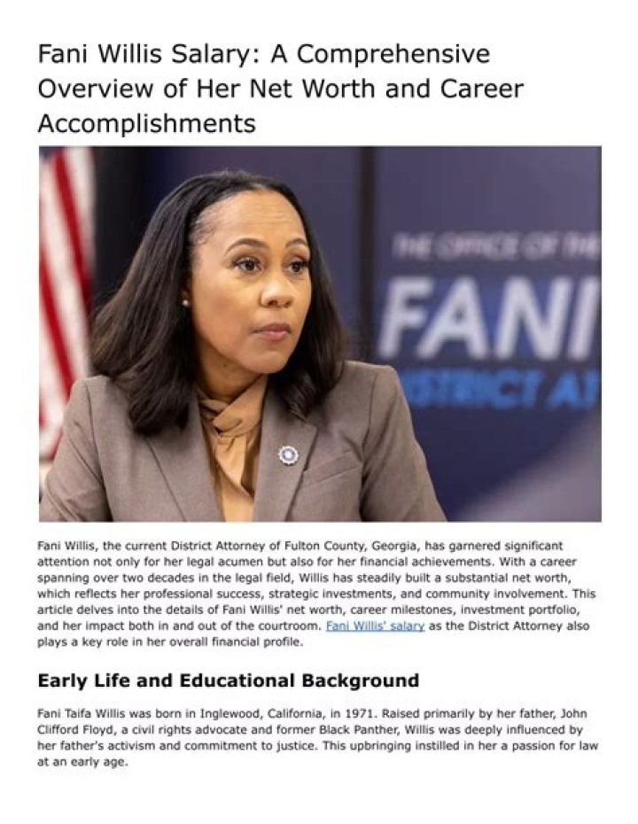What Is Fani Willis' Salary: A Comprehensive Overview